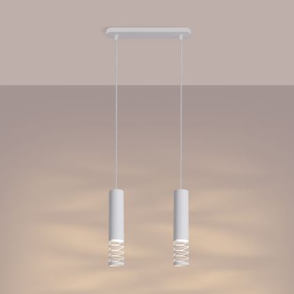 Lámpara colgante LAMI 2xGU10/10W/230V blanco