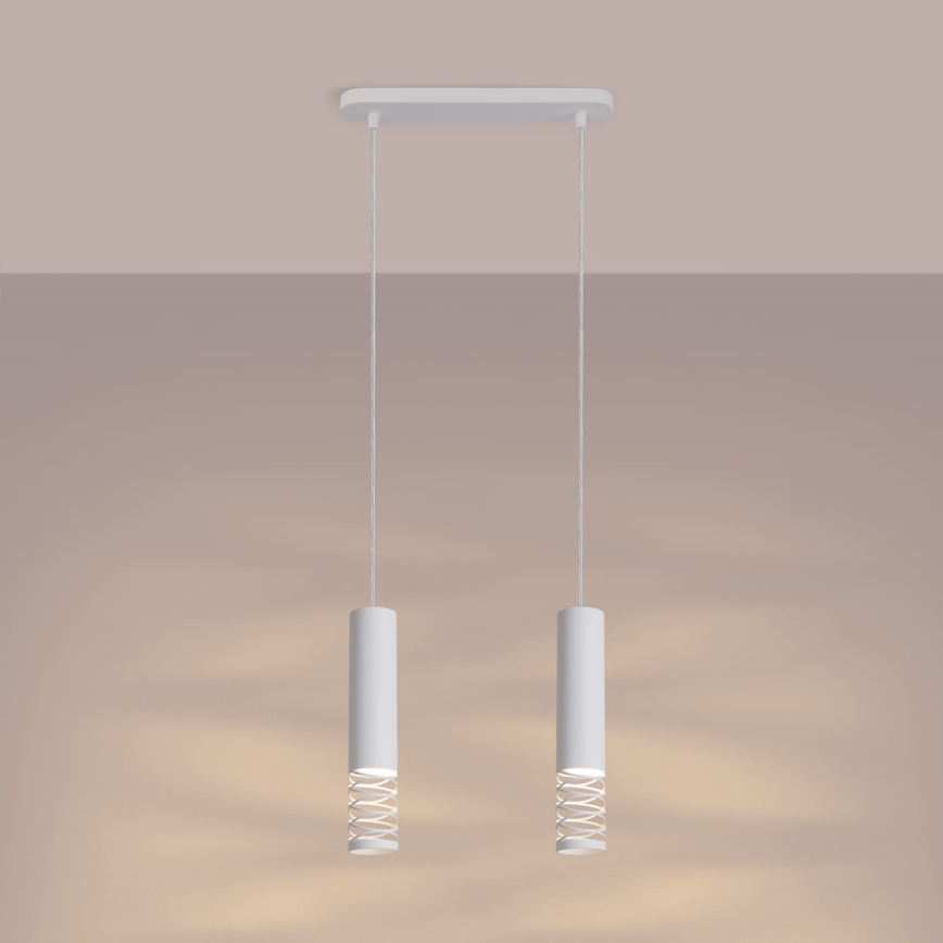 Lámpara colgante LAMI 2xGU10/10W/230V blanco