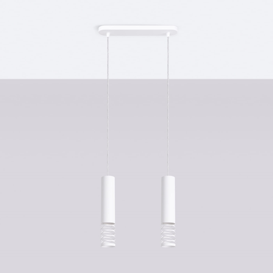 Lámpara colgante LAMI 2xGU10/10W/230V blanco