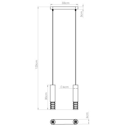 Lámpara colgante LAMI 2xGU10/10W/230V blanco