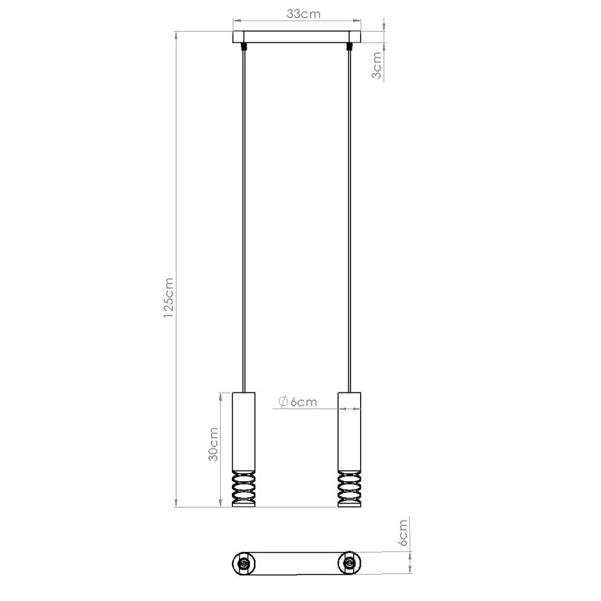 Lámpara colgante LAMI 2xGU10/10W/230V blanco
