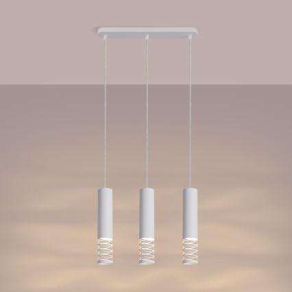 Lámpara colgante LAMI 3xGU10/10W/230V blanco