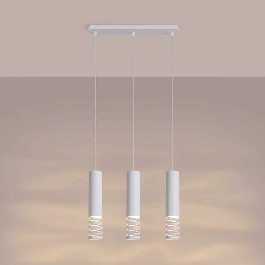 Lámpara colgante LAMI 3xGU10/10W/230V blanco