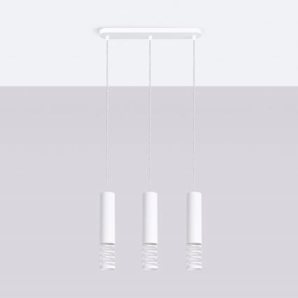 Lámpara colgante LAMI 3xGU10/10W/230V blanco