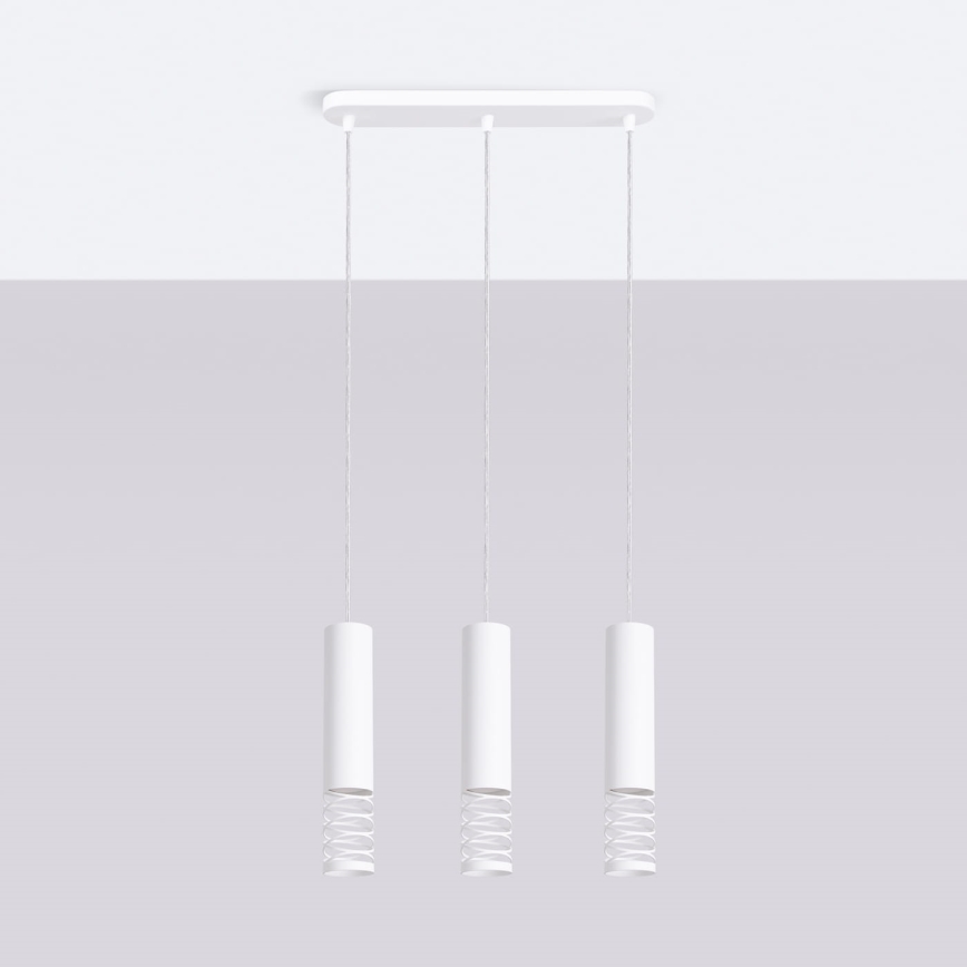 Lámpara colgante LAMI 3xGU10/10W/230V blanco