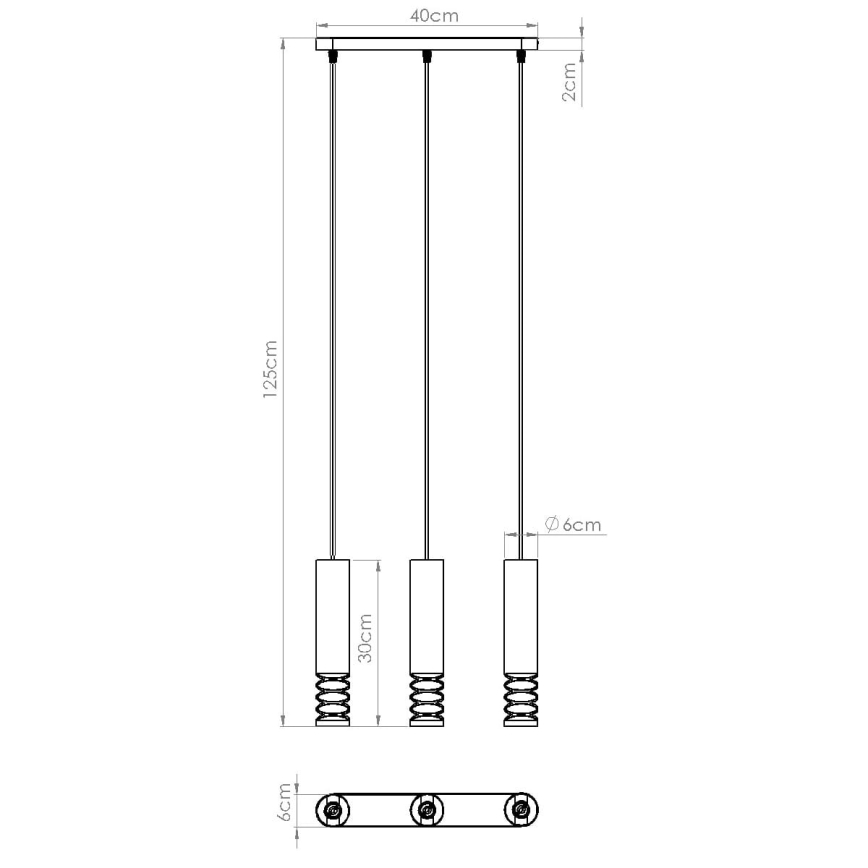 Lámpara colgante LAMI 3xGU10/10W/230V blanco