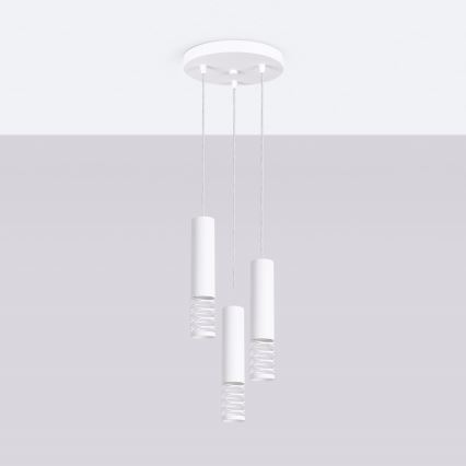 Lámpara colgante LAMI 3xGU10/10W/230V blanco