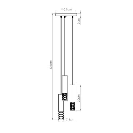 Lámpara colgante LAMI 3xGU10/10W/230V blanco
