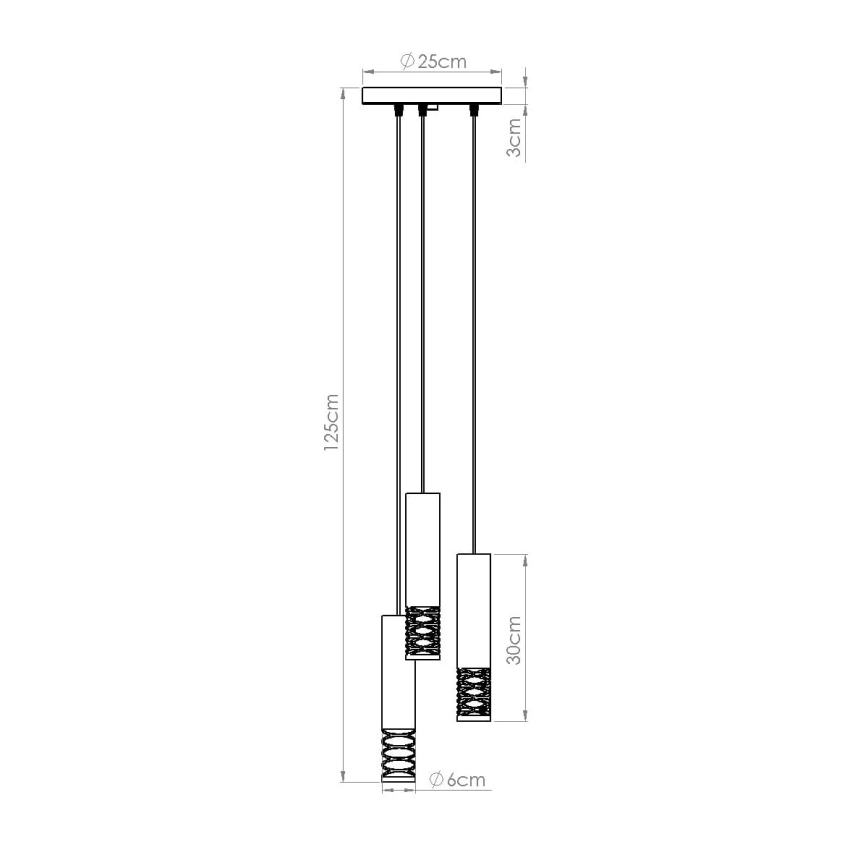 Lámpara colgante LAMI 3xGU10/10W/230V blanco