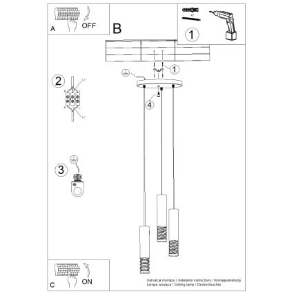 Lámpara colgante LAMI 3xGU10/10W/230V blanco