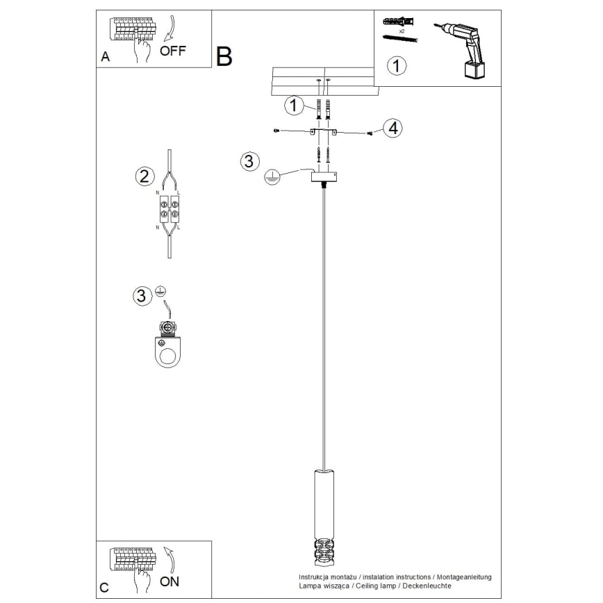 Lámpara colgante LIRO 1xGU10/10W/230V blanco