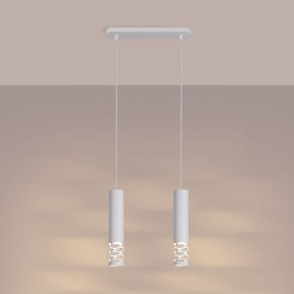 Lámpara colgante LIRO 2xGU10/10W/230V blanco