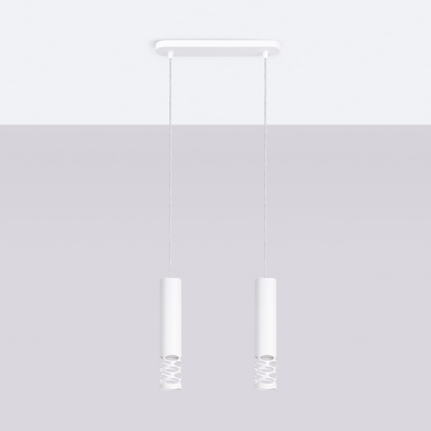 Lámpara colgante LIRO 2xGU10/10W/230V blanco