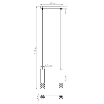 Lámpara colgante LIRO 2xGU10/10W/230V blanco