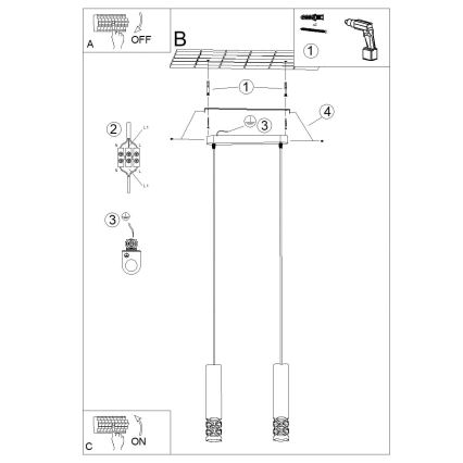 Lámpara colgante LIRO 2xGU10/10W/230V blanco