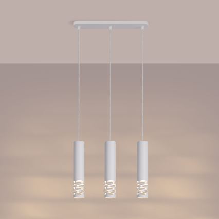 Lámpara colgante LIRO 3xGU10/10W/230V blanco