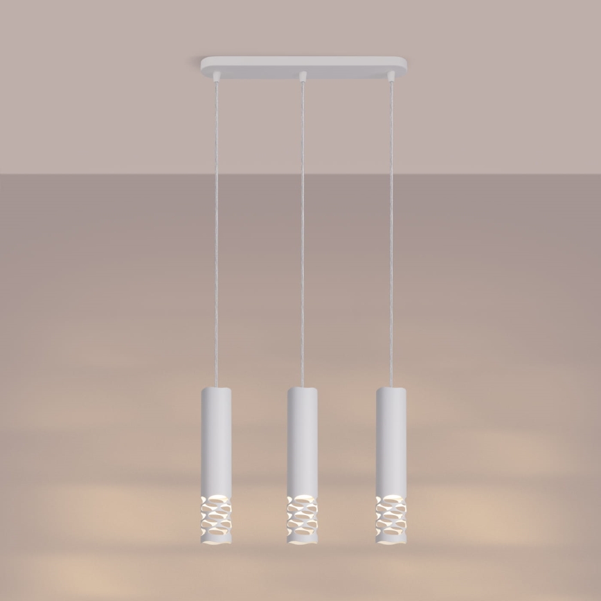 Lámpara colgante LIRO 3xGU10/10W/230V blanco