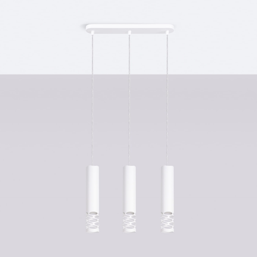 Lámpara colgante LIRO 3xGU10/10W/230V blanco