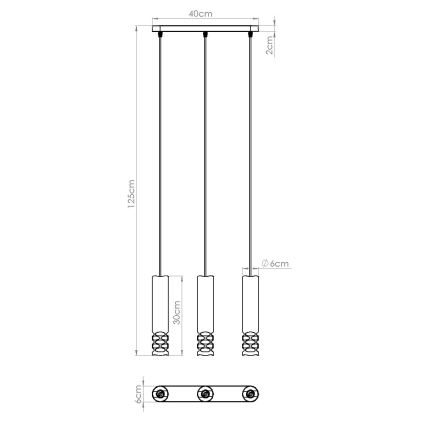 Lámpara colgante LIRO 3xGU10/10W/230V blanco
