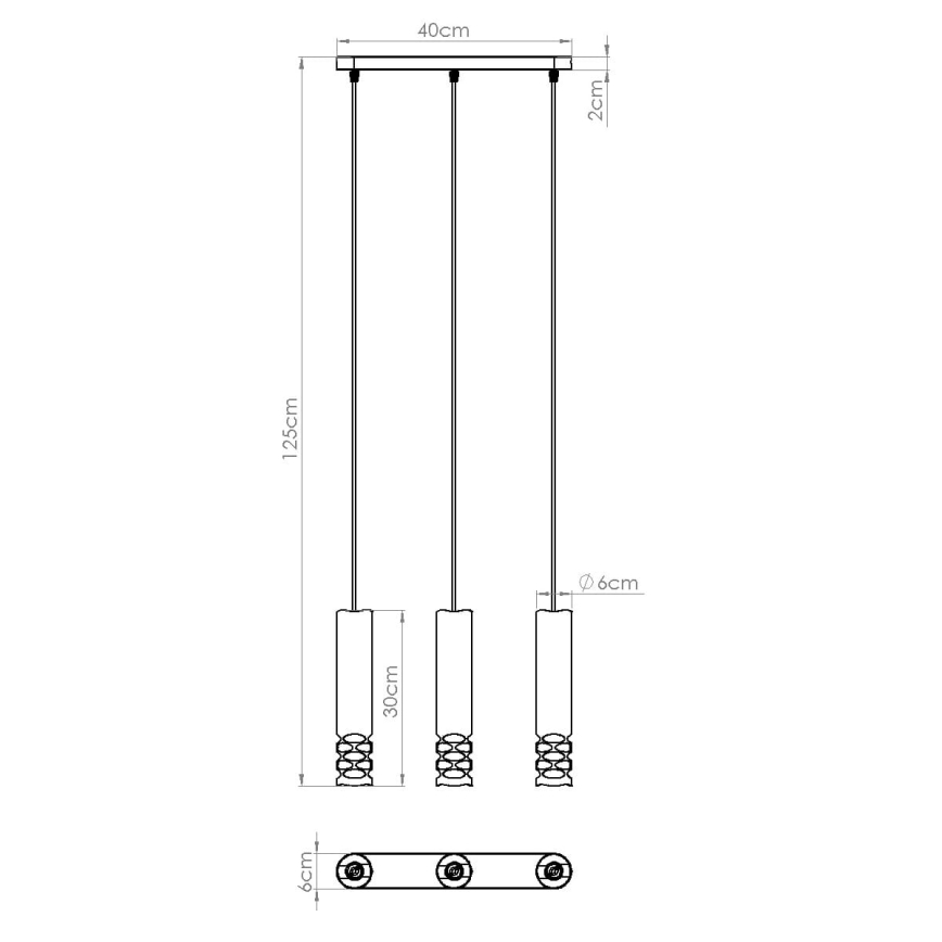 Lámpara colgante LIRO 3xGU10/10W/230V blanco