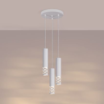 Lámpara colgante LIRO 3xGU10/10W/230V blanco