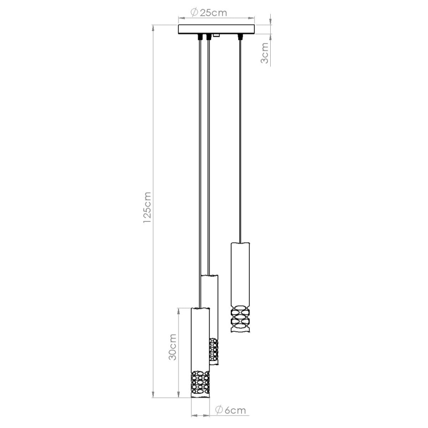 Lámpara colgante LIRO 3xGU10/10W/230V blanco