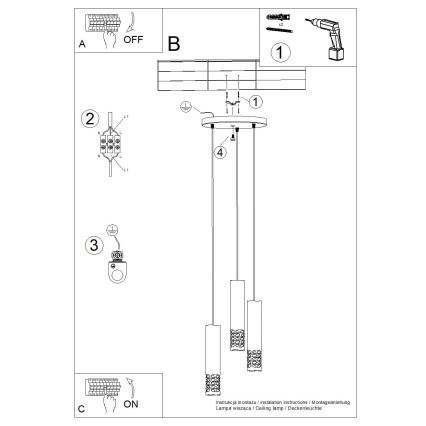 Lámpara colgante LIRO 3xGU10/10W/230V blanco