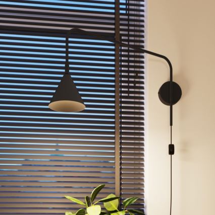 Aplique NOX 1xE14/10W/230V negro