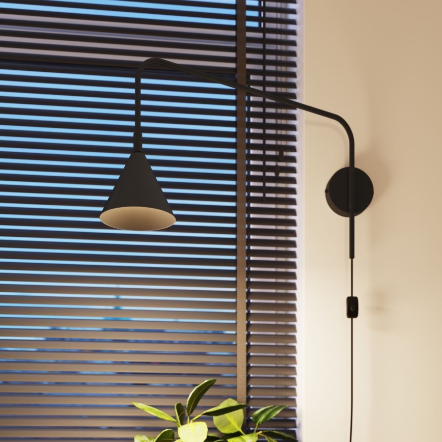 Aplique NOX 1xE14/10W/230V negro