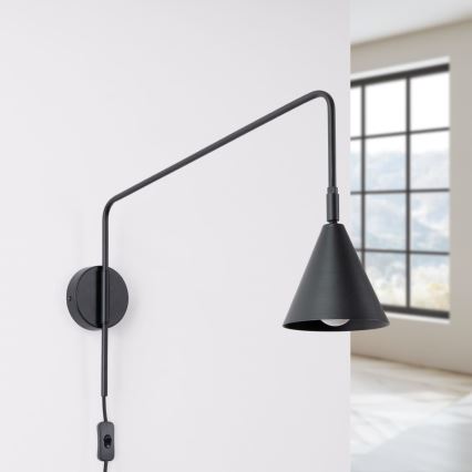 Aplique NOX 1xE14/10W/230V negro