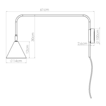 Aplique NOX 1xE14/10W/230V negro