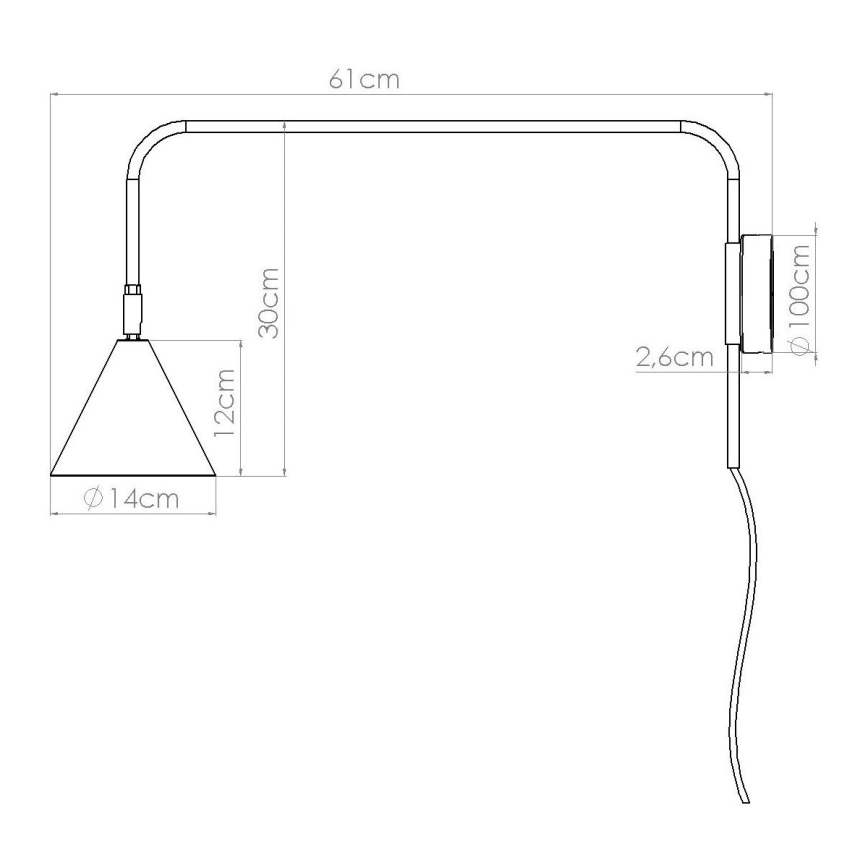 Aplique NOX 1xE14/10W/230V negro