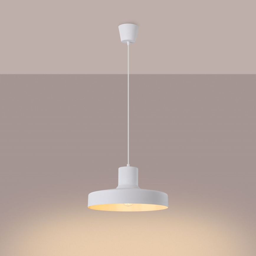 Lámpara colgante BILO 1xE27/15W/230V diá. 35 cm blanco