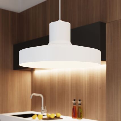 Lámpara colgante BILO 1xE27/15W/230V diá. 35 cm blanco