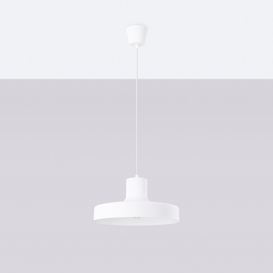 Lámpara colgante BILO 1xE27/15W/230V diá. 35 cm blanco