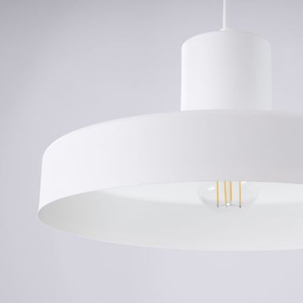 Lámpara colgante BILO 1xE27/15W/230V diá. 35 cm blanco