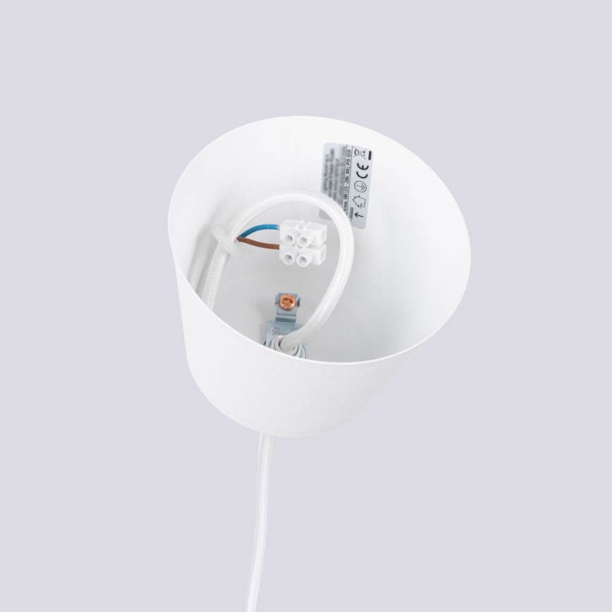 Lámpara colgante BILO 1xE27/15W/230V diá. 35 cm blanco