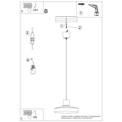 Lámpara colgante BILO 1xE27/15W/230V diá. 35 cm blanco