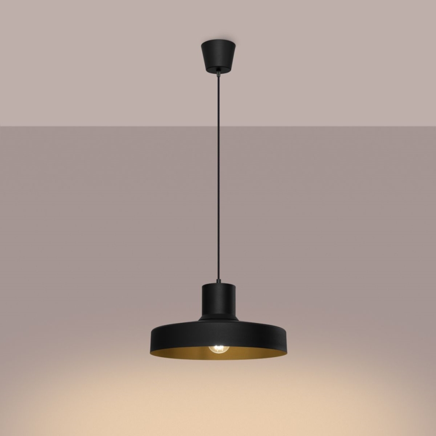 Lámpara colgante BILO 1xE27/15W/230V diá. 35 cm negro