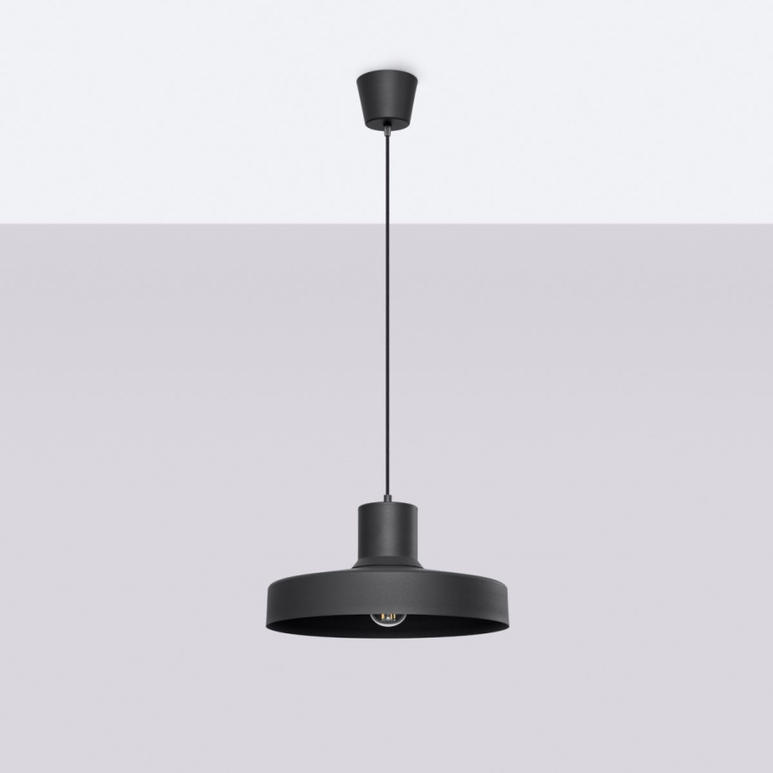 Lámpara colgante BILO 1xE27/15W/230V diá. 35 cm negro