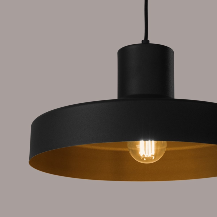 Lámpara colgante BILO 1xE27/15W/230V diá. 35 cm negro