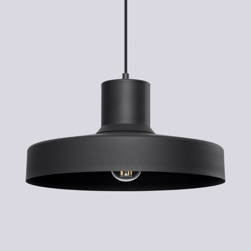 Lámpara colgante BILO 1xE27/15W/230V diá. 35 cm negro