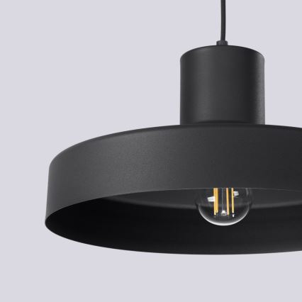 Lámpara colgante BILO 1xE27/15W/230V diá. 35 cm negro
