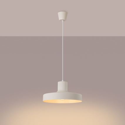 Lámpara colgante BILO 1xE27/15W/230V diá. 35 cm color crema