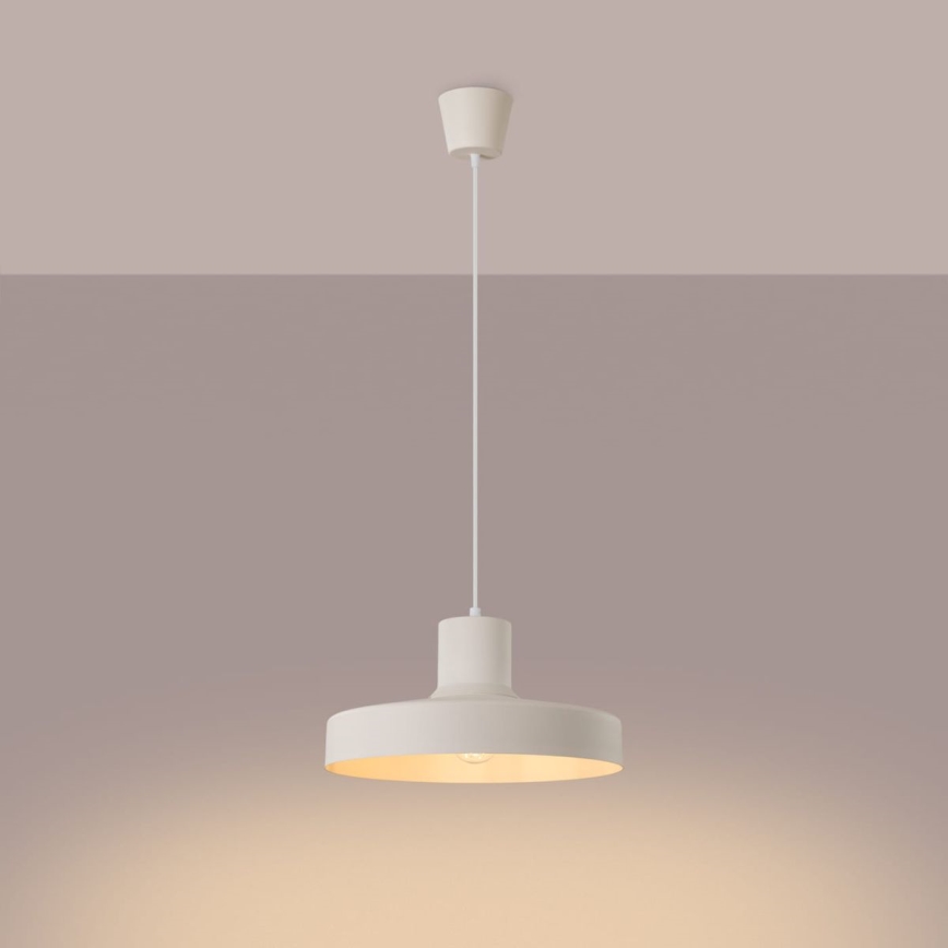 Lámpara colgante BILO 1xE27/15W/230V diá. 35 cm color crema