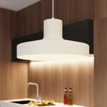 Lámpara colgante BILO 1xE27/15W/230V diá. 35 cm color crema