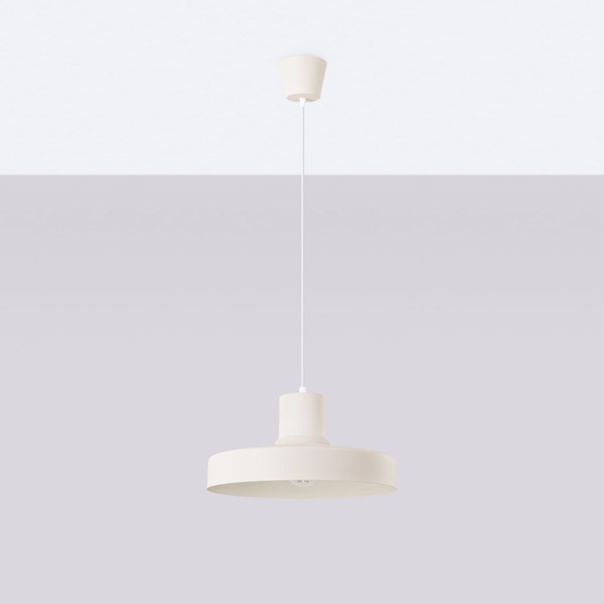 Lámpara colgante BILO 1xE27/15W/230V diá. 35 cm color crema