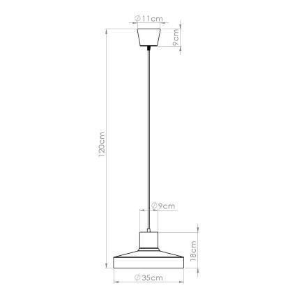 Lámpara colgante BILO 1xE27/15W/230V diá. 35 cm color crema