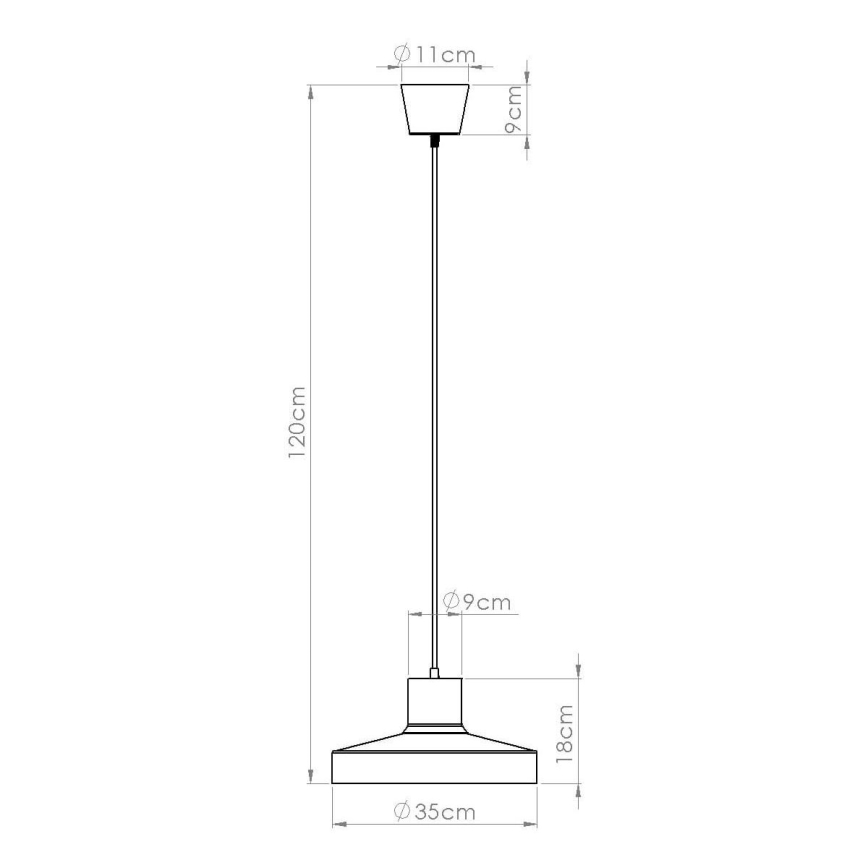 Lámpara colgante BILO 1xE27/15W/230V diá. 35 cm color crema