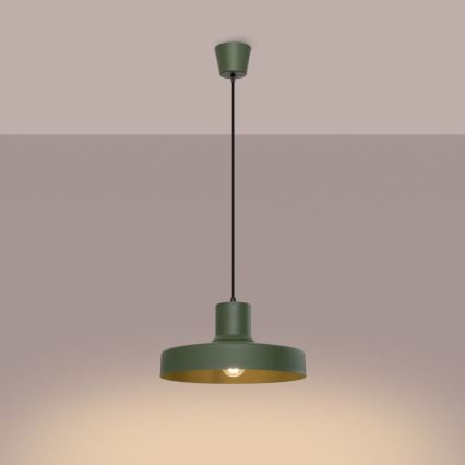 Lámpara colgante BILO 1xE27/15W/230V diá. 35 cm verde